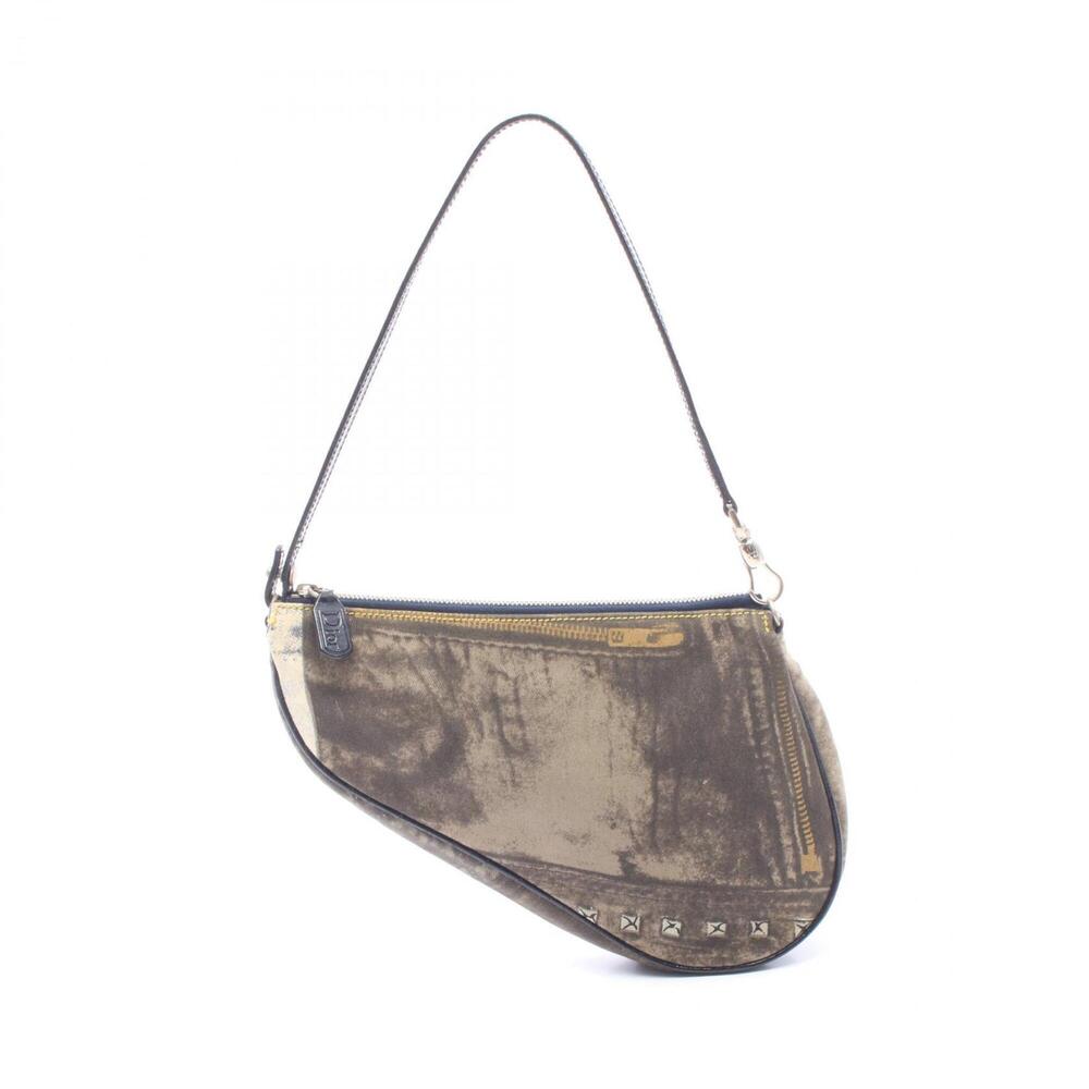Christian Dior Dior SADDLE Saddle Bag, Denim Pattern Handbag, Canvas and Leat...